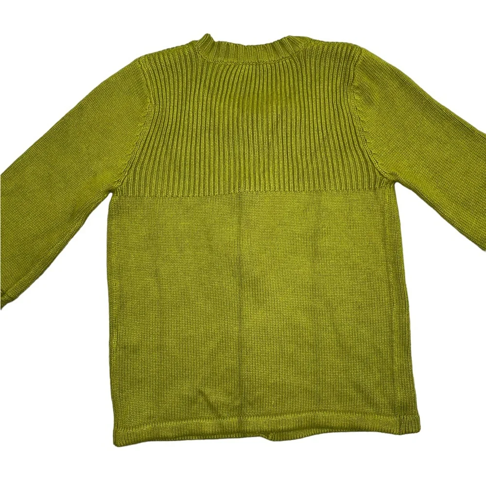 Chartreuse Knit Cardigan Sweater Small Green - Picture 2 of 16